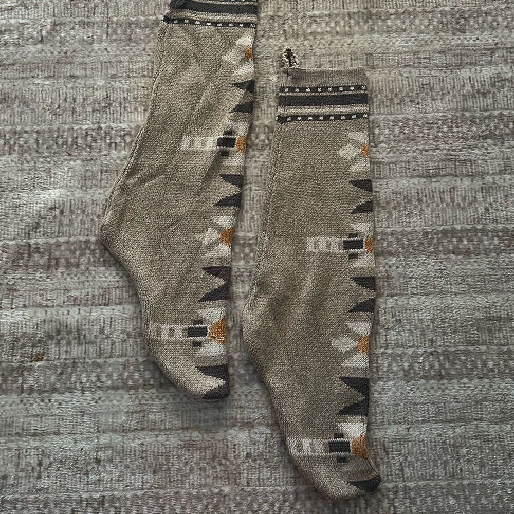 Brow knit style Aztec Print Set of two Stockings
